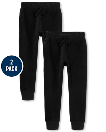 Paquete de 2 pantalones jogger de polar de uniforme para niños