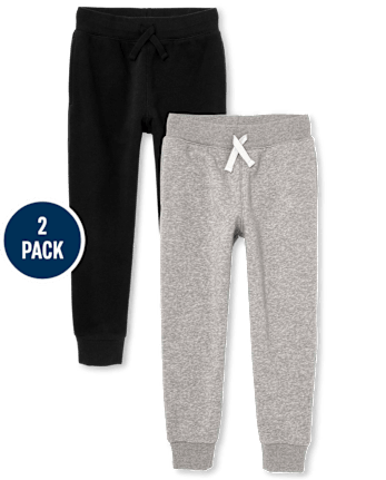 Paquete de 2 pantalones jogger de polar de uniforme para niños