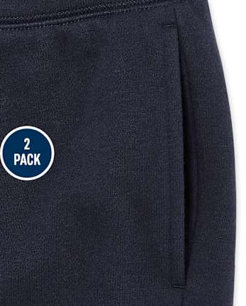 Paquete de 2 pantalones jogger de polar de uniforme para niños