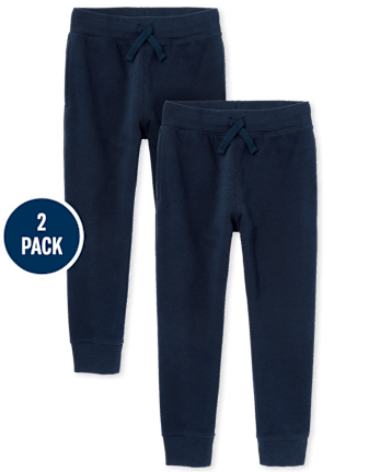 Paquete de 2 pantalones jogger de polar de uniforme para niños