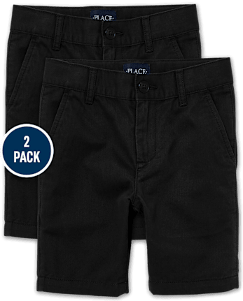 Lot de 2 shorts chino extensibles uniformes pour garçon