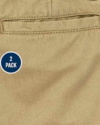 Lot de 2 shorts chino extensibles uniformes pour garçon