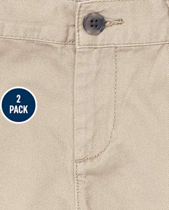 Boys Uniform Stretch Chino Shorts 2-Pack