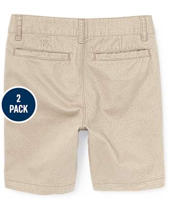 Boys Uniform Stretch Chino Shorts 2-Pack