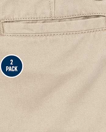 Boys Uniform Stretch Chino Shorts 2-Pack