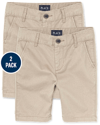 Boys Uniform Stretch Chino Shorts 2-Pack
