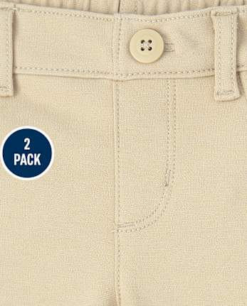 Paquete de 2 jeggings Ponte de uniforme para niñas pequeñas