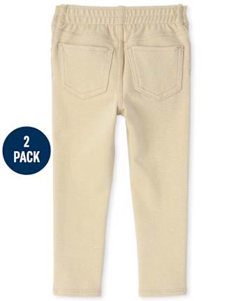 Paquete de 2 jeggings Ponte de uniforme para niñas pequeñas