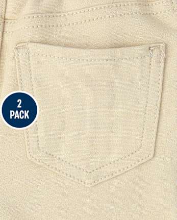 Paquete de 2 jeggings Ponte de uniforme para niñas pequeñas