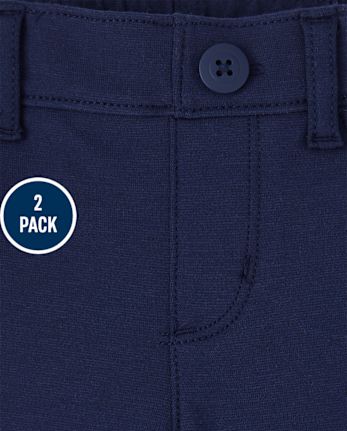 Toddler Girls Uniform Ponte Knit Pull On Jeggings 2-Pack