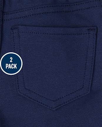 Toddler Girls Uniform Ponte Knit Pull On Jeggings 2-Pack