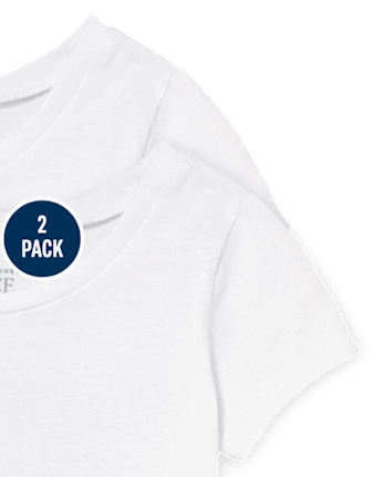 Camiseta básica con capas de uniforme para bebés y niñas pequeñas, paquete de 2