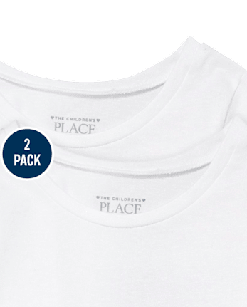 Camiseta básica con capas de uniforme para bebés y niñas pequeñas, paquete de 2