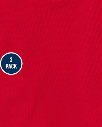 Polo de piqué con volantes de uniforme para niñas pequeñas, paquete de 2