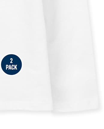 Paquete de 2 camisetas básicas con capas para bebés y niñas pequeñas
