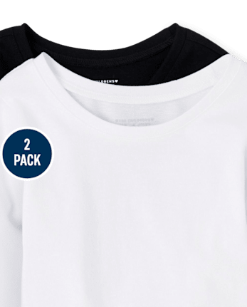 Lot de 2 t-shirts superposés basiques pour bébé et toute-petite fille