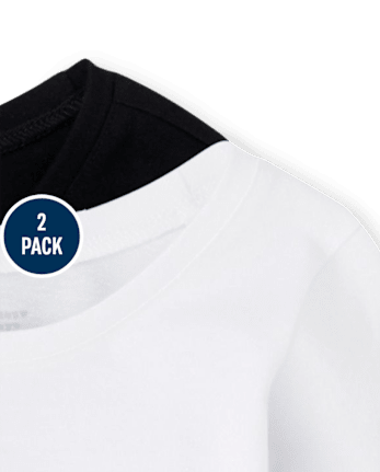 Lot de 2 t-shirts superposés basiques pour bébé et toute-petite fille