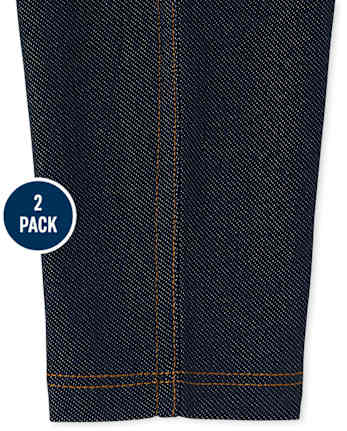Toddler Girls Faux Denim Leggings 2-Pack