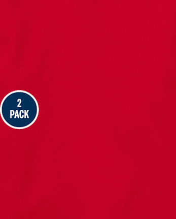 Toddler Girls Uniform Ruffle Soft Stretch Pique Polo 2-Pack