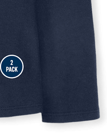 Lot de 2 polos uniformes en piqué à volants pour bébé et toute-petite fille
