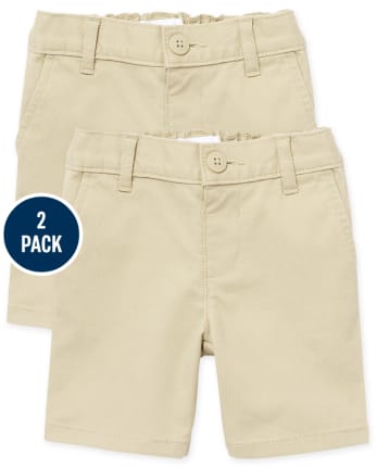 Toddler Girls Uniform Chino Shorts 2-Pack