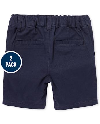 Toddler Girls Uniform Stretch Chino Shorts 2-Pack