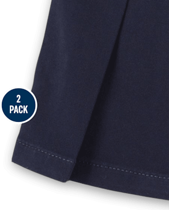 Toddler Girls Uniform Bow Stretch Pleated Skort 2-Pack