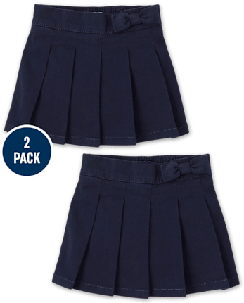Ensemble de 2 jupes-shorts plissées uniformes pour toute-petite fille