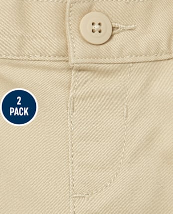 Ensemble de 2 pantalons chino skinny à volants pour toute-petite fille