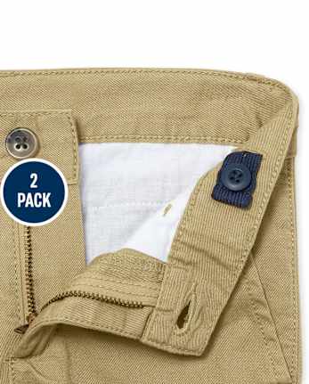 Boys Uniform Skinny Chino Pants 2-Pack