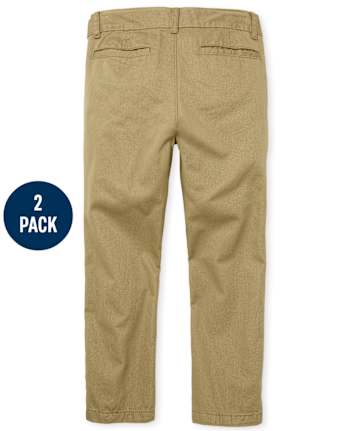 Boys Uniform Skinny Chino Pants 2-Pack