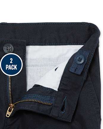 Boys Uniform Skinny Chino Pants 2-Pack