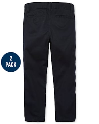 Boys Uniform Skinny Chino Pants 2-Pack