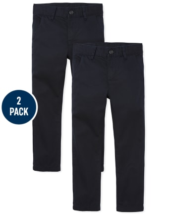 Boys Uniform Skinny Chino Pants 2-Pack