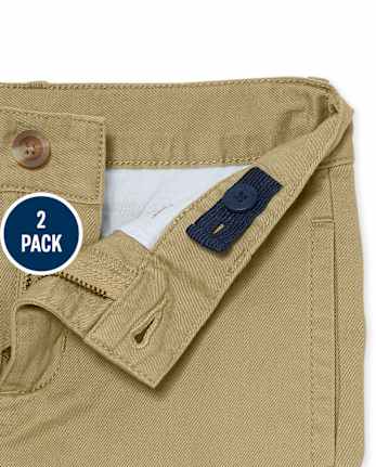 Boys Uniform Straight Chino Pants 2-Pack