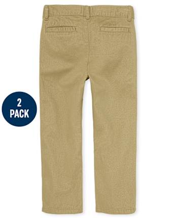 Boys Uniform Straight Chino Pants 2-Pack