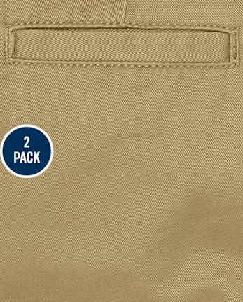 Boys Uniform Straight Chino Pants 2-Pack