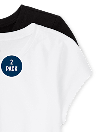 Camiseta básica con capas de uniforme para niñas, paquete de 2
