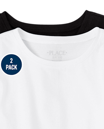 Camiseta básica con capas de uniforme para niñas, paquete de 2