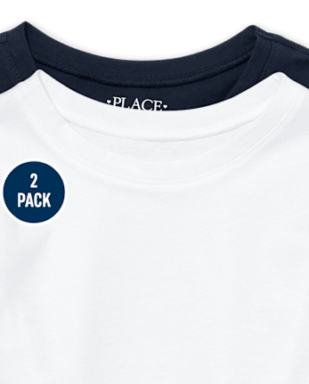 Camiseta básica con capas de uniforme para niñas, paquete de 2