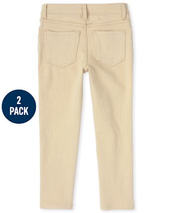 Paquete de 2 jeggings de punto Ponte de uniforme para niñas