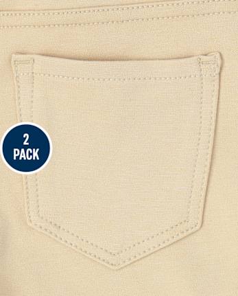 Paquete de 2 jeggings de punto Ponte de uniforme para niñas