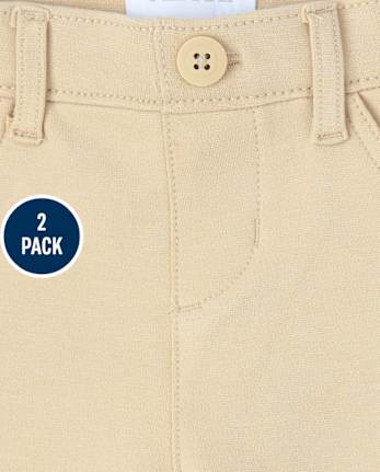 Girls Uniform Ponte Knit Pull On Jeggings 2-Pack