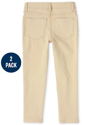 Girls Uniform Ponte Knit Pull On Jeggings 2-Pack