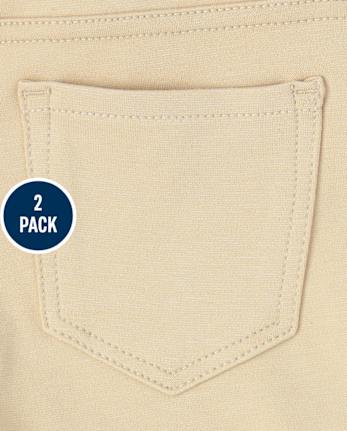 Girls Uniform Ponte Knit Pull On Jeggings 2-Pack