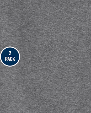 Polo de piqué con volantes de uniforme para niñas, paquete de 2