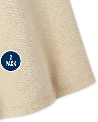 Girls Uniform French Terry Skort 2-Pack