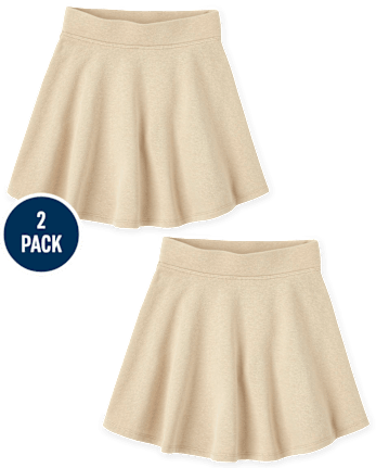 Girls Uniform French Terry Skort 2-Pack