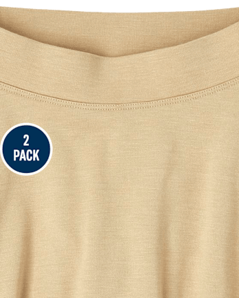 Falda pantalón de felpa francesa activa de uniforme para niñas, paquete de 2