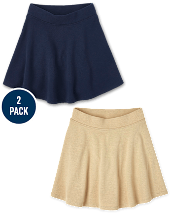 Girls Uniform French Terry Skort 2-Pack